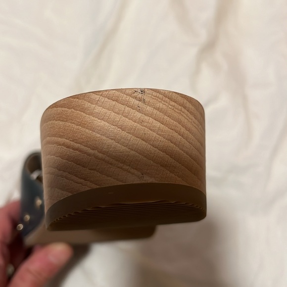 Dr Scholls Original Collection size 7 (38) Wood Clog Sandal in Blue Leather - Picture 12 of 13